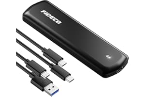 ‎FIDECO FIDECO M.2 NVME Gehäuse, USB 3.2 Gen 2 NVMe SSD Gehäuse-Adapter mit 10Gbps Übertragung, Festplattengehäuse für 2230 2242 2260 2280 M.2 NVMe/SATA SSD von M-Key oder M+B Key