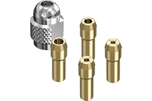 Juego de 5 pinzas para Dremel, Mellbree 4485 de repuesto para juego de accesorios Dremel con 4 pinzas (1,0 mm, 1,6 mm, 2,3 mm, 3,2 mm) y 1 tuerca de pinza para herramientas giratorias para Dremel 225