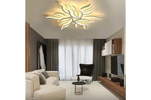 LANEKD Luminaire Plafonnier Lustre LED Dimmable Salon Chambre Lampe Avec Telecommande Cuisine Éclairage de Plafond Moderne Design Enfant Chambre Deco pour Salle à Manger Bureau Bains Lumières Suspension