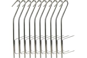 CROCH Räucherhaken 10/20 Stück Profi Doppelhaken zum Fisch Rächern 21cm