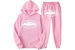 Edumov Corteiz Jogginganzug Streetwear Tracksuit für Herren | Buchstaben Drucklose Hoodies und Jogginghosen Y2K Männer | Hip Hop Hose Trainingsanzüge Pullover Lässig Oberteile und Sporthosen