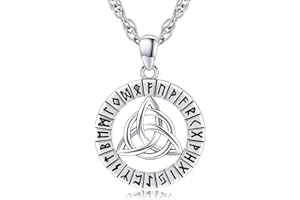 FRIGGEM 925 Celtycki Wiking Wisiorek Vintage Amulet Viking Biżuteria dla mężczyzn, kobiet, z łańcuszkiem 55 cm