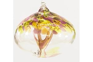 Milford Collection Orb Tree of Life Large Glass Globe - Topaz
