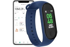 FOREVER Fitband Pulsera de Actividad Inteligente a Color Azul Marino - Pulsera Actividad con Presión Arterial Contador de Calorías - Pulsera Inteligente Mujer Hombre con Larga Duración de Batería