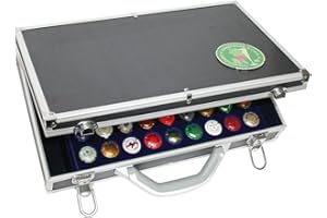 SAFE 271 Coffret de collection pour muselets de champagne – Boîte de rangement élégante pour 270 muselets, avec 5 plateaux en velours bleu roi, fermetures sécurisées & coins renforcés – 410x270x85 mm