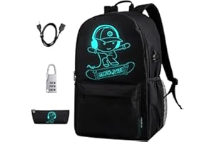 BSTcentelha Mochilas Escolares Mochila Luminosa de Anime Carga USB Puerto Mochila Escolar Mochila con Estuche de Lápiz Luminoso Mochila para niñas niños Adolescentes Mochila