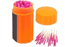 Virtcooy 20 fiammiferi Impermeabili Antivento | Lungo fiammifero per bruciatori a Legna, Attrezzature e Attrezzature di Sopravvivenza, Attrezzatura da Campeggio, accendini per Escursioni.