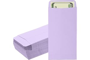 ‎PATIKIL PATIKIL Geldumschlag 100 Stück 16.5x8.89cm Geldbeutel Budget Umschläge Spar Challenge Briefumschlag Für Geschenke Münzen Schecks Tickets Schmuck Reisepass Karten Lila