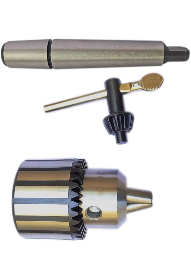 1/2 In. Steel Drill Chuck Set With Chuck Key And JT33-MT1 JT33-MT2 - Foto 3