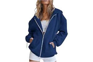 Aidodmom Felpa Donna con Cappuccio e Zip Giacca Pile da Autunno Invernale Manica Lunga Cotone Taglie Comode Hoodie Sweatshirt Classico Oversize Pullover per Sportiva Casual in Stile College Felpe