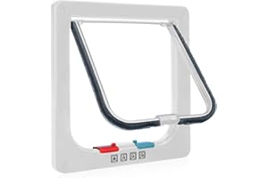KATELUO Chatière pour Chat, Verrouillage Manuel à 4 Voies, économe en énergie, Coupe-Froid, Pratique, Petit Chien, Facile à Installer et à Utiliser, Version améliorée