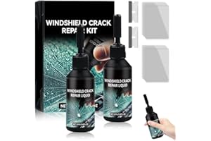 Dandin 2Pcs Windshield Crack Repair Kit, DIY Glass Cracked Repair Kits, Windscreen Repair Kit, Glasses Repair kit for Fix Auto Windscreen Glass, All Crack Types Windshield Repair Kit
