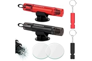 lompyeu 2 in 1 Taglia Cinture di Sicurezza e Rompivetro per Auto,2 Pezzi Rompivetro Auto e Taglia Cintura,Rompi Vetro Auto Emergenza con Vetro di Prova,per Automobili Autobus e Altri Veicoli