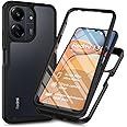 SEAHAI Clear Case for Xiaomi Redmi 13C 5G/4G/POCO C65, [with Built-in Screen Protector] Military Grade Full Body Rugged Armor Cover, Heavy Duty Dropproof Shockproof Case - Black