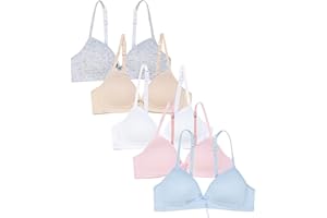 Channo Soutien-Gorge Basique en Coton sans Armatures pour Fille, Couleurs Unies, Bretelles Réglables, Bonnet A