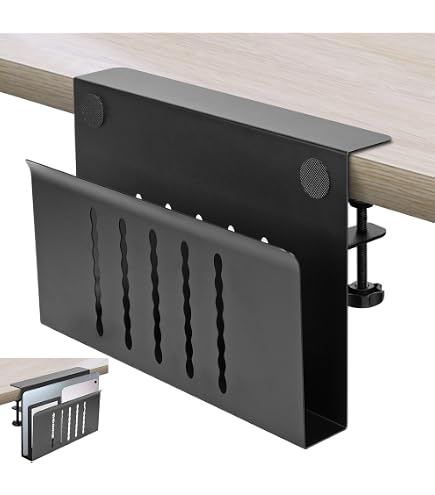 Support Latéral De Bureau WIYETY - Porte-Stylo Et Support PC Sans Perçage - Noir/Blanc - Pour Bureaux 1-5.5cm