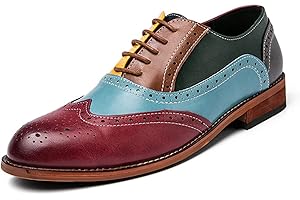 GENERIC11 Scarpe Eleganti per Uomo Scarpe Brogue Colorate Low Cut Indossabili Traspiranti Scarpe Stringate in Pelle Moda Scarpe Oxford con Punta a Punta per la Festa
