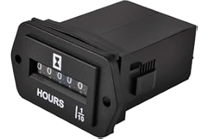 HonorMeet analogique Compteur horaire,AC 110 V à 250 V, nombre total d'heures pour l'entretien, stockage de données pour tondeuse à gazon, tracteur, camping-car, compresseur d'air.(Diamond-AC)