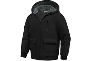 LLdress Fleecejacke Jungen Kapuzenpullover Mit Zipper Kinder Hoodie JungnsWarm Kapuzenjacke Causal Winter Ourdoor Sweatjacke Mit Fleecefutter Hooded Jacken für Jungen