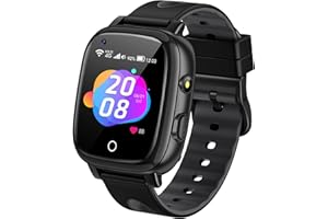 ADUOGENG Reloj Inteligente Niño 4G/GPS/WiFi/Videollamada/SOS, Regalos Smartwatch Niño Niña con Fotografía, Música, Horario de Clase, Modo de Clase, Despertador, Linterna, Podómetro, Contraseña, Negro