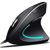 Mouse USB Cablato Mouse Verticale Ergonomico, Impugnatura Verticale e Design Ergonomico Previene Il Disturbo del Tunnel Carpa