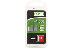 salki Agrafes en Fil n°53 - Blister de 1000 Unités. Agrafes de 8mm de Longueur 86805308 Vert