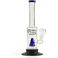 STRONG BONG 10 inch Thick Glass Percolator Bong with a Rubber Base| Smoking Waterpipe - Blue