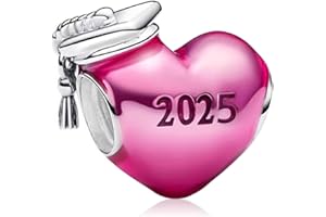 MSPOVOF Remise des diplômes 2025 Coeur Charm 925 Sterling Silver 5a Zirconia Pendentif Bracelet Collier Compatibilité Femme Bijoux Cadeau