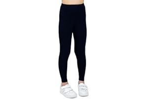 looksy Leggings per Ragazze Tessuto di Cotone Traspirante Lunghezza alla Caviglia Colori Classici Vivaci Tinta Unita Abbigliamento Sportivo per Bambini Taglie per la Danza Scolastica 3-13 Anni