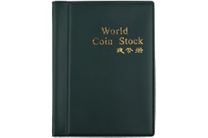 NUOLUX Raccoglitore per collezione di monete, 120 tasche(verde)