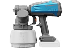 Tilswall Pistola Pintura Bateria, 90000RPM Motor Sin Escobillas, Electrica Pistola de Pintura Inalámbrica Compatible con batería Makita de 18V(Sin batería), Depósito de 1300ml con Llenado Lateral