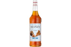 Monin Sirup Karamell Zuckerfrei (1 x 1,0l) - kalorienarmer Geschmack für Kaffee, Desserts und Cocktails - ohne Zucker