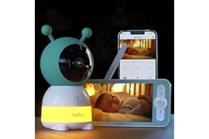 BOIFUN Babyphone mit Kamera 2K/3MP, Intelligentes Nachtlicht, 5 Zoll WLAN Video babyfone PTZ 360°, 4×Zoom, Bewegungsverfolgung, IR Nachtsicht, Weinen/Bewegungs/Geräuscherkennung, Temperaturerkennung