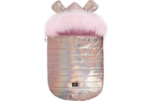 GAGA DUMI GaGaDumi "Teddy" sacco coprigambe invernale, seggiolino con cerniera, borsa per coccole, coperta per bambini, carrozzina, testiera lavabile, adatto a tutti i passeggini e seggiolini (T01-Rose Gold)