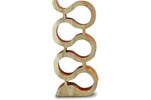 Kinaree 42cm Holz Weinregal für 5 Flaschen aus Akazie (Suar) Massivholz Natur braun