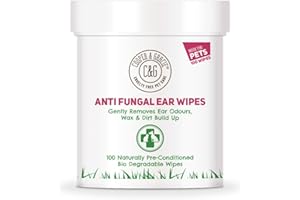 C&G PETS Dog Wipes | Dog Ear Wipes for Dogs & Cats by Cooper and Gracie | 100 Biodegradable Soothing Ear Cleaning Wipes for Pets | Soft, Quick, and Easy Wipes to Remove Wax and Relieve Itchy Ears
