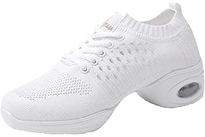 PENXZT Damskie buty do jazzu Mesh Lace Up Ladies Split Sole Dance Sports Shoes