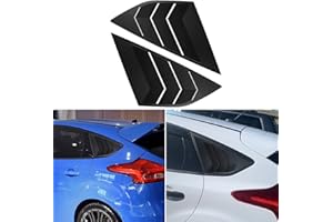 MARCHFA Rear Side Window Louvers Compatible for Focus ST RS MK3 Hatchback 2012-2018 Louver Accessories (Matte Black)