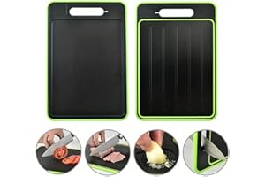 VACCLO 4 in 1 Defrosting Board - Miracle Melt Defrosting Tray Doubles as Cutting Board with Grater and Sharpener - Double Sided Chopping Board for Fast Thawing of Meat and Food (S (21x31cm))