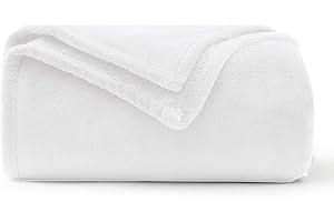 WAVVE Kuscheldecke Flauschig Decke Weiß - Wolldecke Fleecedecke Sofadecke 150x200cm Weiss, Warm Wohndecke Couchdecke, Weich Sofaüberwurf XL