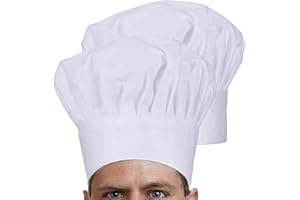 Ulife Mall Chef's Hat Adult Kids Adjustable Elastic Baker Kitchen Catering Cooking Chef Cap Comfortable Kitchen Uniform Cap, White/Unisex