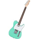 Squier by Fender Debut Collection Telecaster elektro gitar, Laurel klavye, beyaz vuruş tahtası, deniz k&ouml;p&uuml;ğ&uuml; yeşili