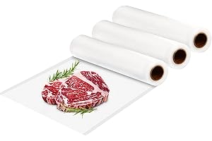 jutyum Profi-Folienrollen 28x600 cm/3 Rollen, für alle Vakuumiergeräte Vakuumrollen für Lebensmittel BPA-frei Vakuumbeutel stark & reißfest Vakuumierfolie Profi Folienrollen (3PCS) (3PCS)