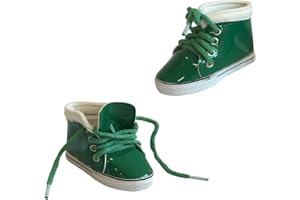 The New York Doll Collection Pelle Lucida Verde Scarpe da ginnastica Per Bambola si adatta 18 pollici / 46 cm Bambole - Per Moda Bambole - Scarpe per Bambole - Scarpe da Ginnastica per Bambole