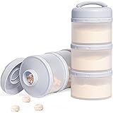 Termichy Latte in polvere per bambini, impilabile, contenitore per latte in polvere, 2 pezzi (grigio)