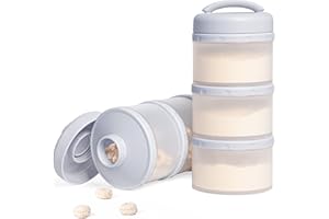 Termichy Mleko w proszku do porcjowania dla niemowląt, możliwość układania w stos, pudełko do przechowywania, 2 sztuki (szary)