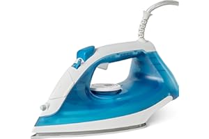 Amazon Basics Steam Iron with Nonstick Soleplate, 1800W, 20g Continuous Steam, 200ml Tank, Blue