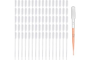 HUAZIZ 200 Piezas Pipeta, 1 ml Pipeta de Transferencia de Plástico, Desechables Pipeta con Escala para Transferir Aceites Esenciales Mezcla de Perfume Pinturas Acrílicas y Laboratorio