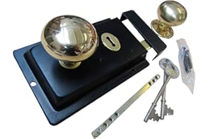 Ironmongery World Traditional Old Victorian Style Rim Door Lock Knob Handle S...