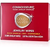 Connoisseurs Jewelry Dry Disposable Wipes 25 Count, Gold-/Silberfarben, (1 confezione)
